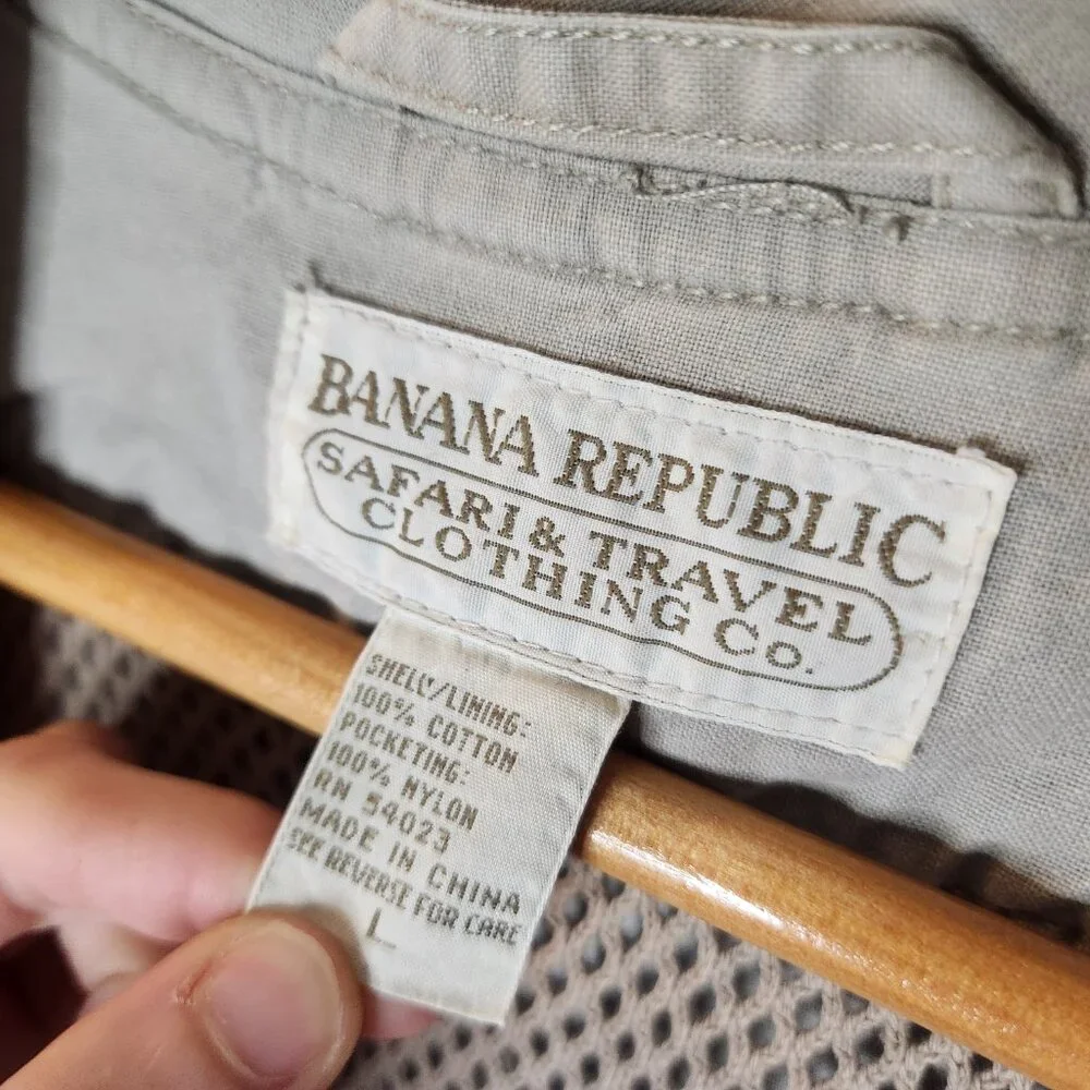Vintage Banana Republic Safari Mens Large Khaki Vest